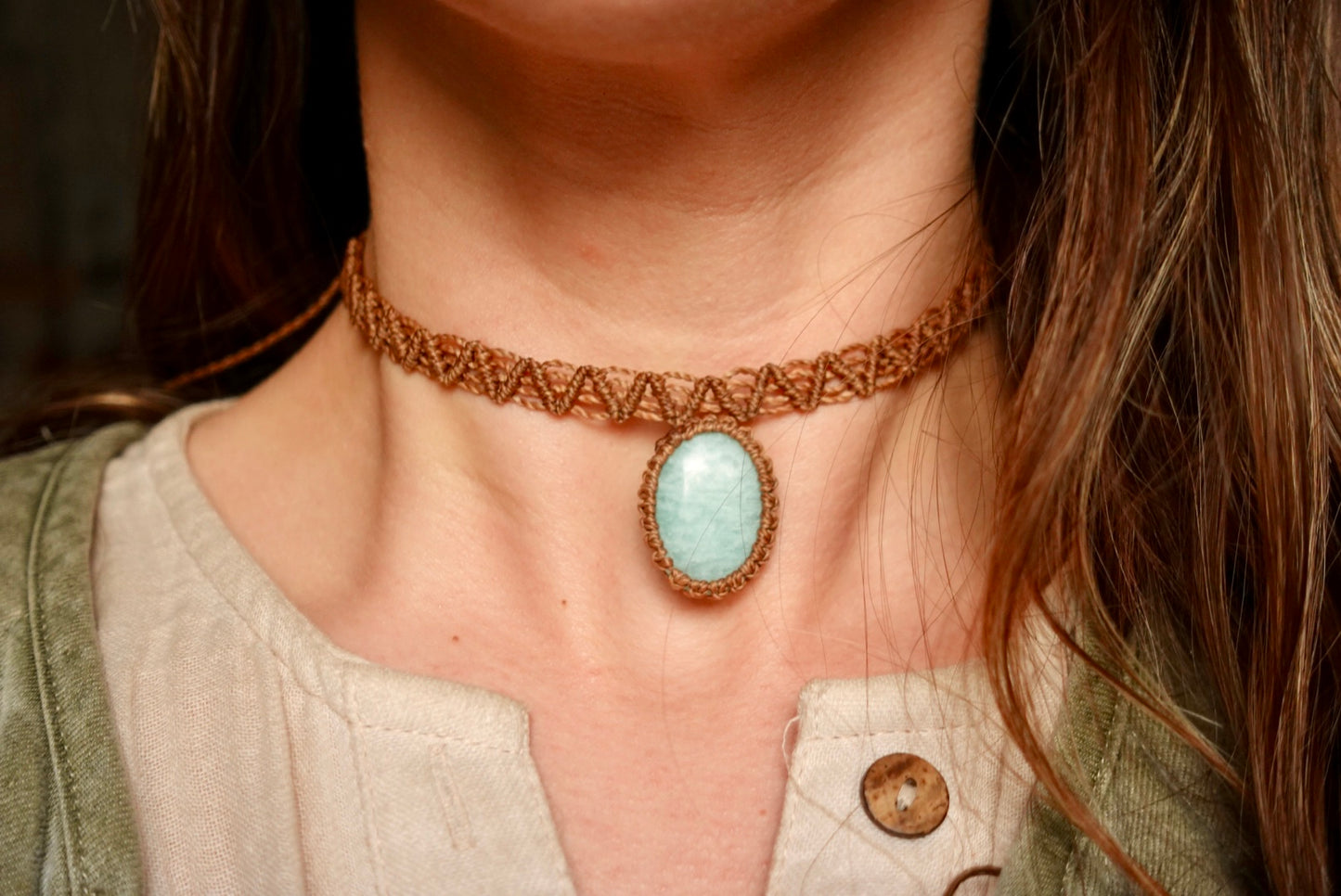 Collar Pipa Amazonita