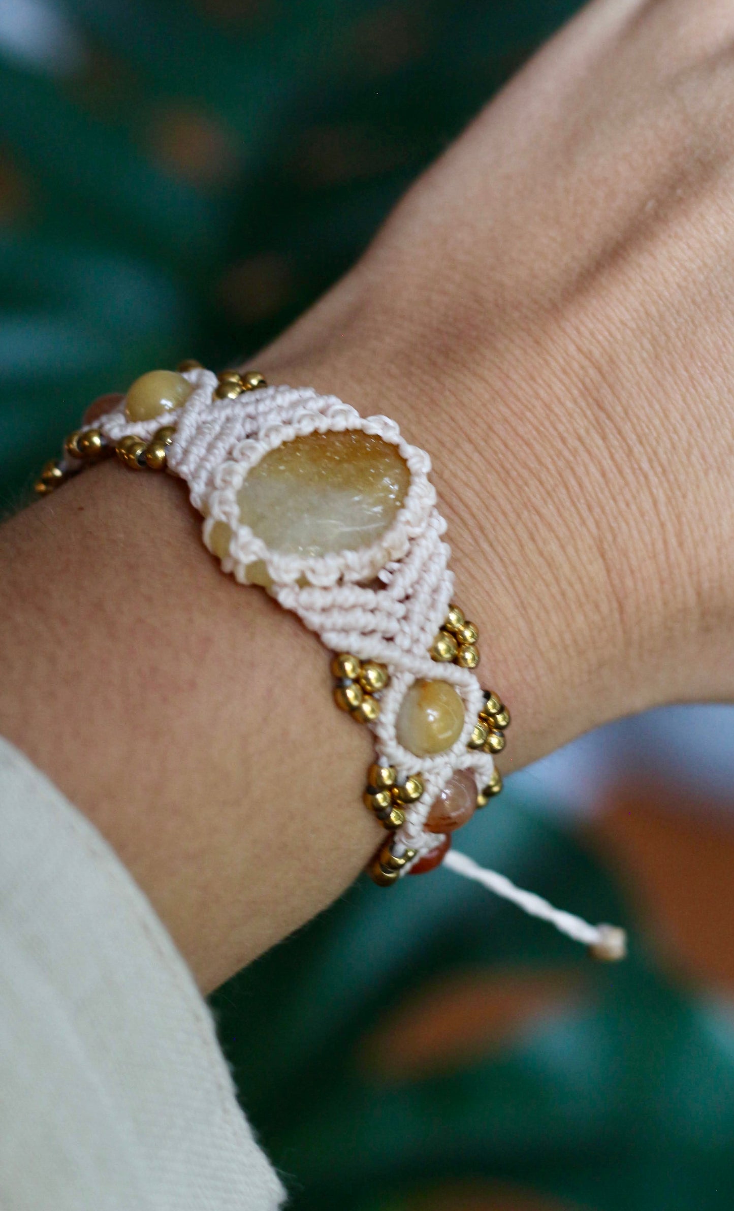 Pulsera Kenia Jade Dorado