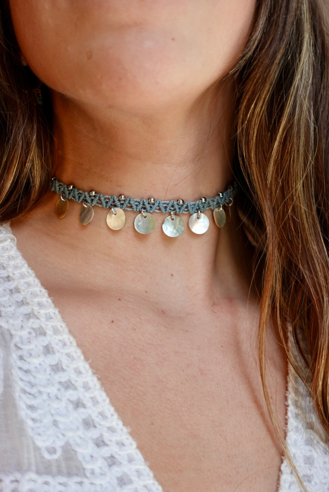 Collar Maui Nácar (celeste)