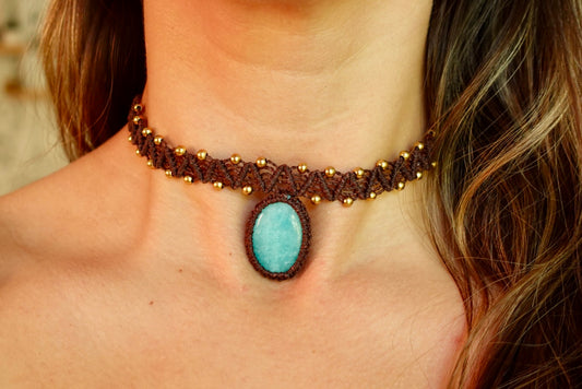 Collar Pipa Amazonita