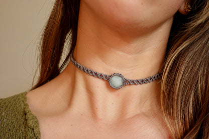 Choker Zicatela Aguamarina (gris)