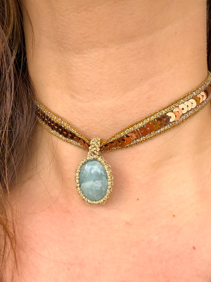 Choker Festa Aguamarina