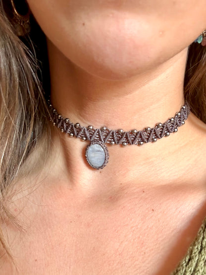 Collar Pipa Piedra Luna