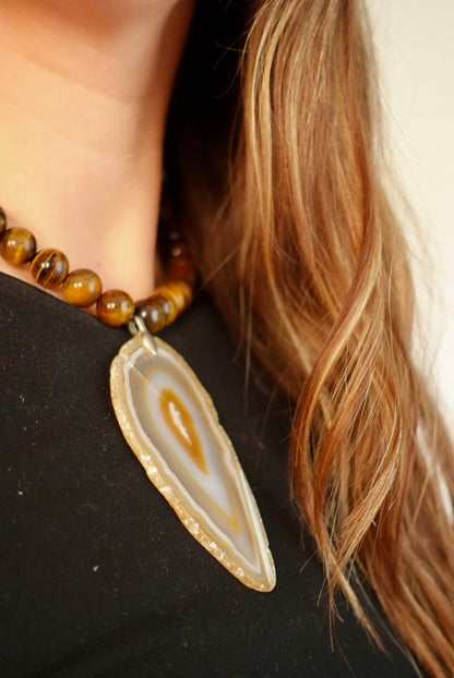 Collar Joy - Ojo de Tigre + Ágata