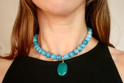 Collar Joy - Jade Azul + Onix Agua
