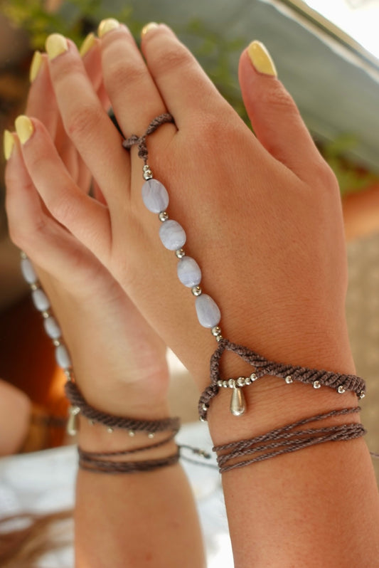 Pulsera Lisboa Agata Blue Lace (gris)