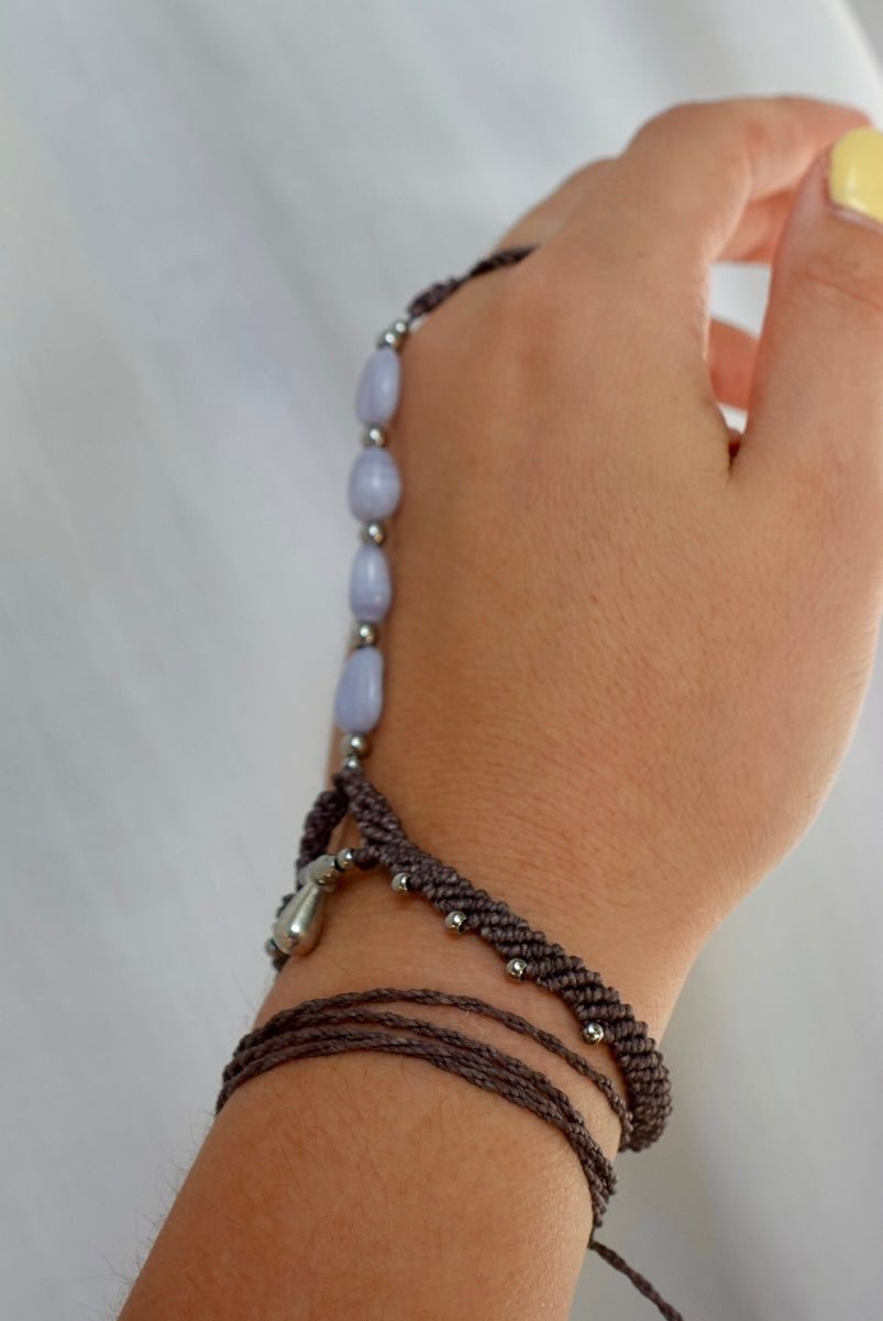 Pulsera Lisboa Agata Blue Lace (gris)