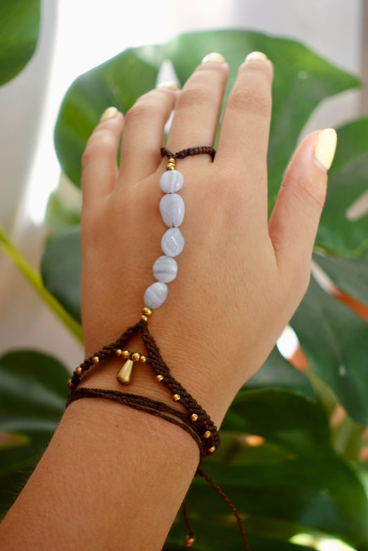 Pulsera Lisboa Agata Blue Lace (cafe)