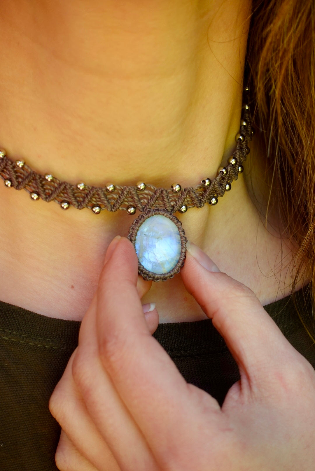 Collar Pipa Piedra Luna