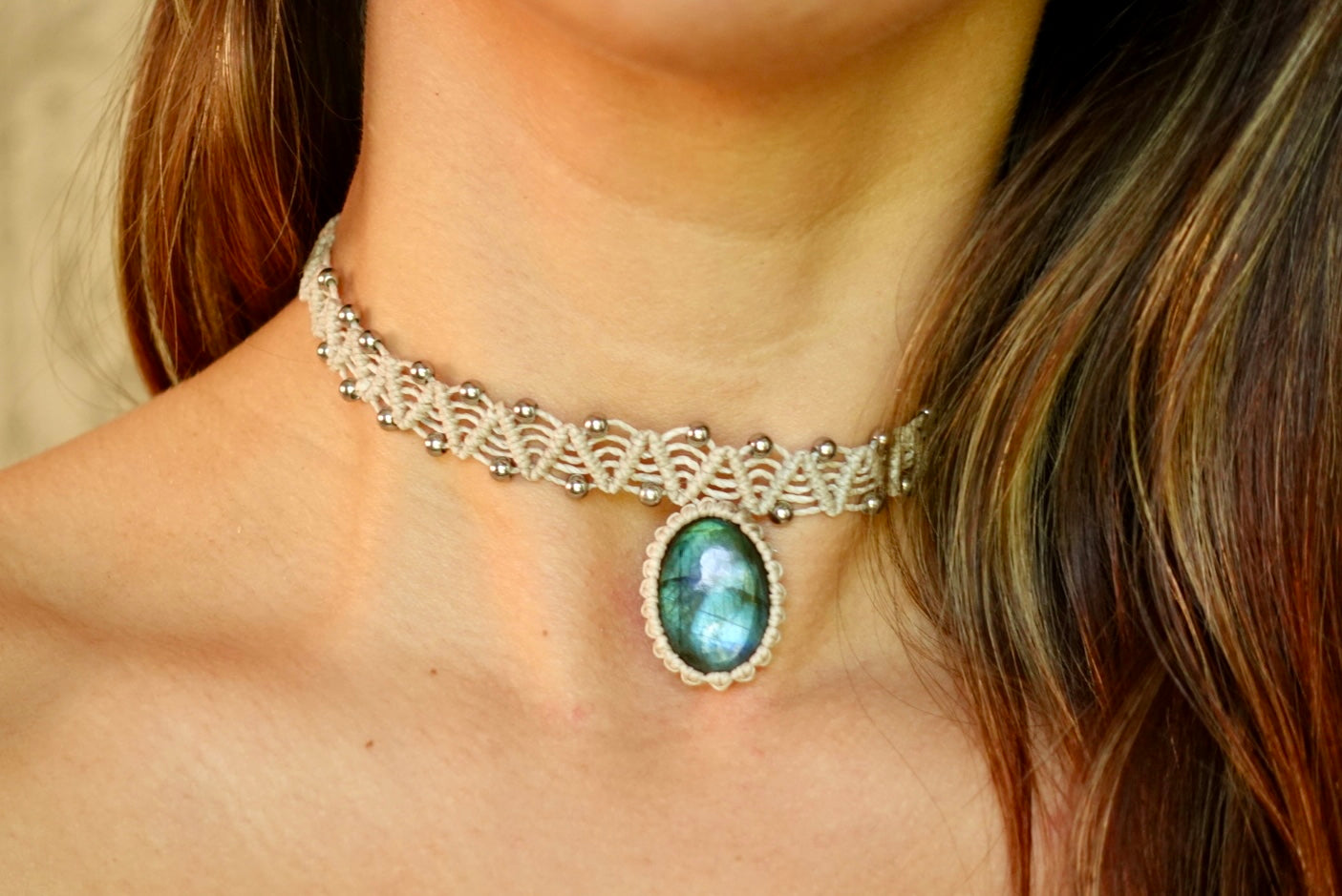 Collar Pipa Labradorita