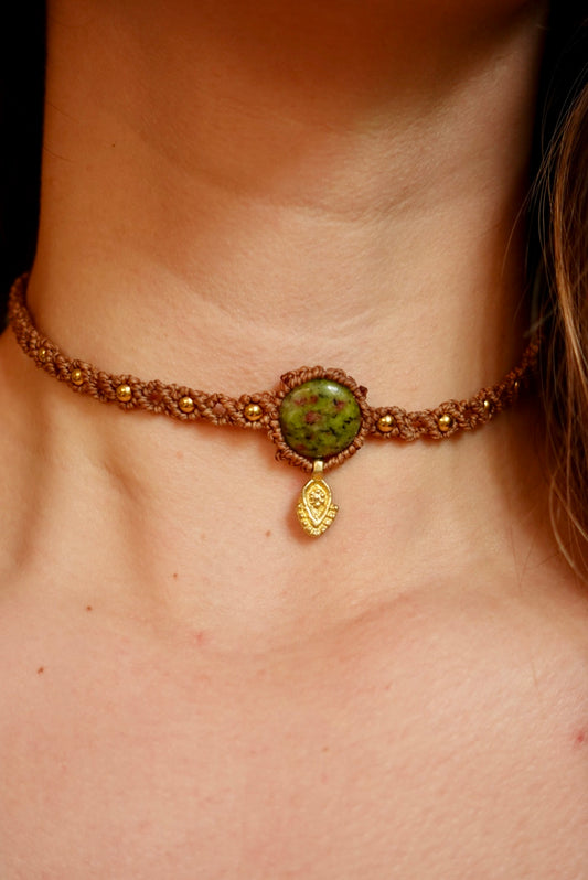 Choker Zicatela Rubí Zoisita