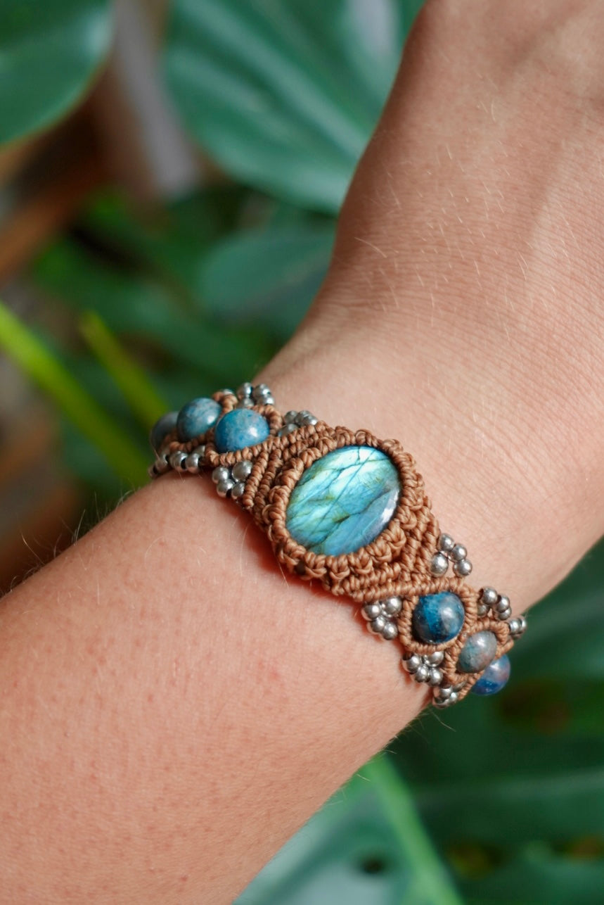 Pulsera Kenya Labradorita + Apatita