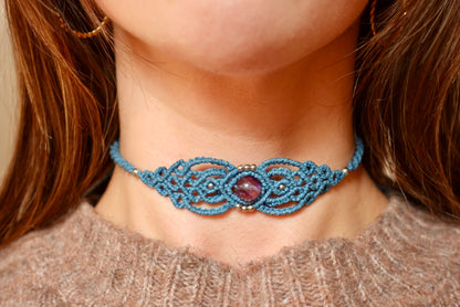Choker/Pulsera Fluorita (azul)