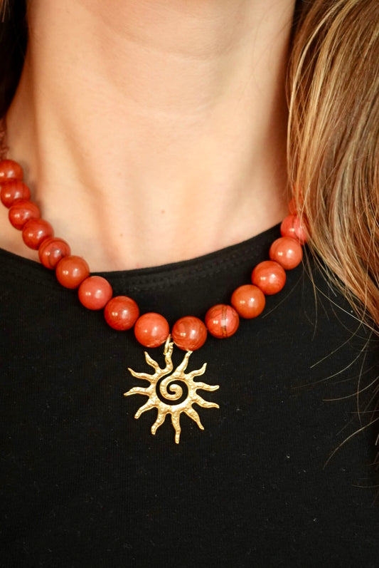 Collar Joy - Jaspe Rojo (sol)