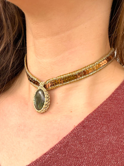 Choker Festa Labradorita