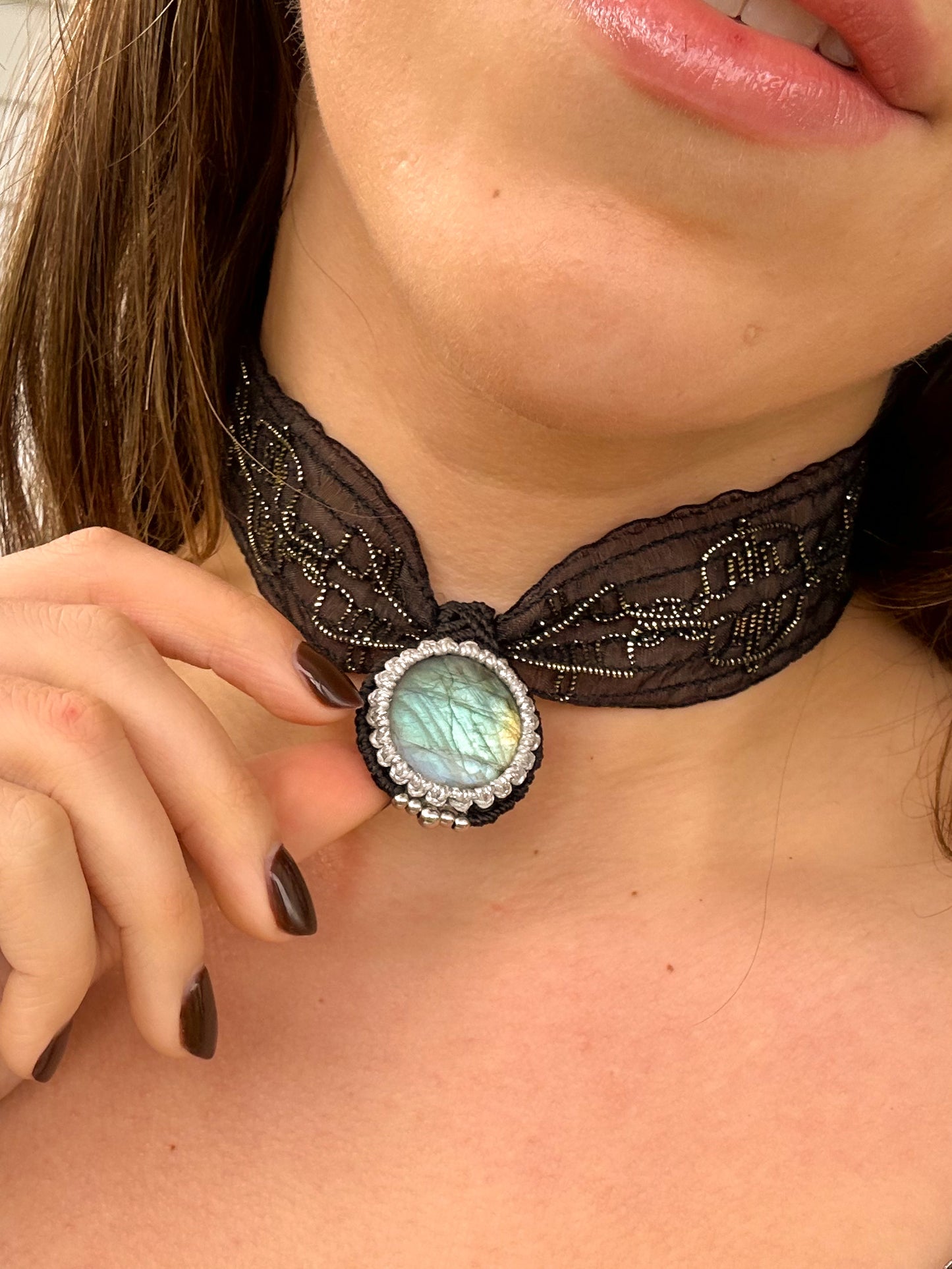 Choker Lua Labradorita