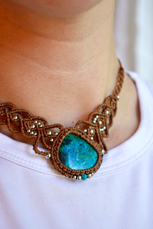 Collar Aruba Shattuckita + Turquesa