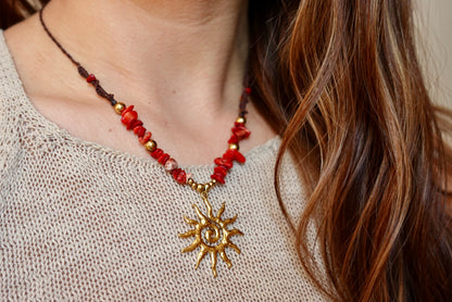 Collar Amalfi Coral Rojo