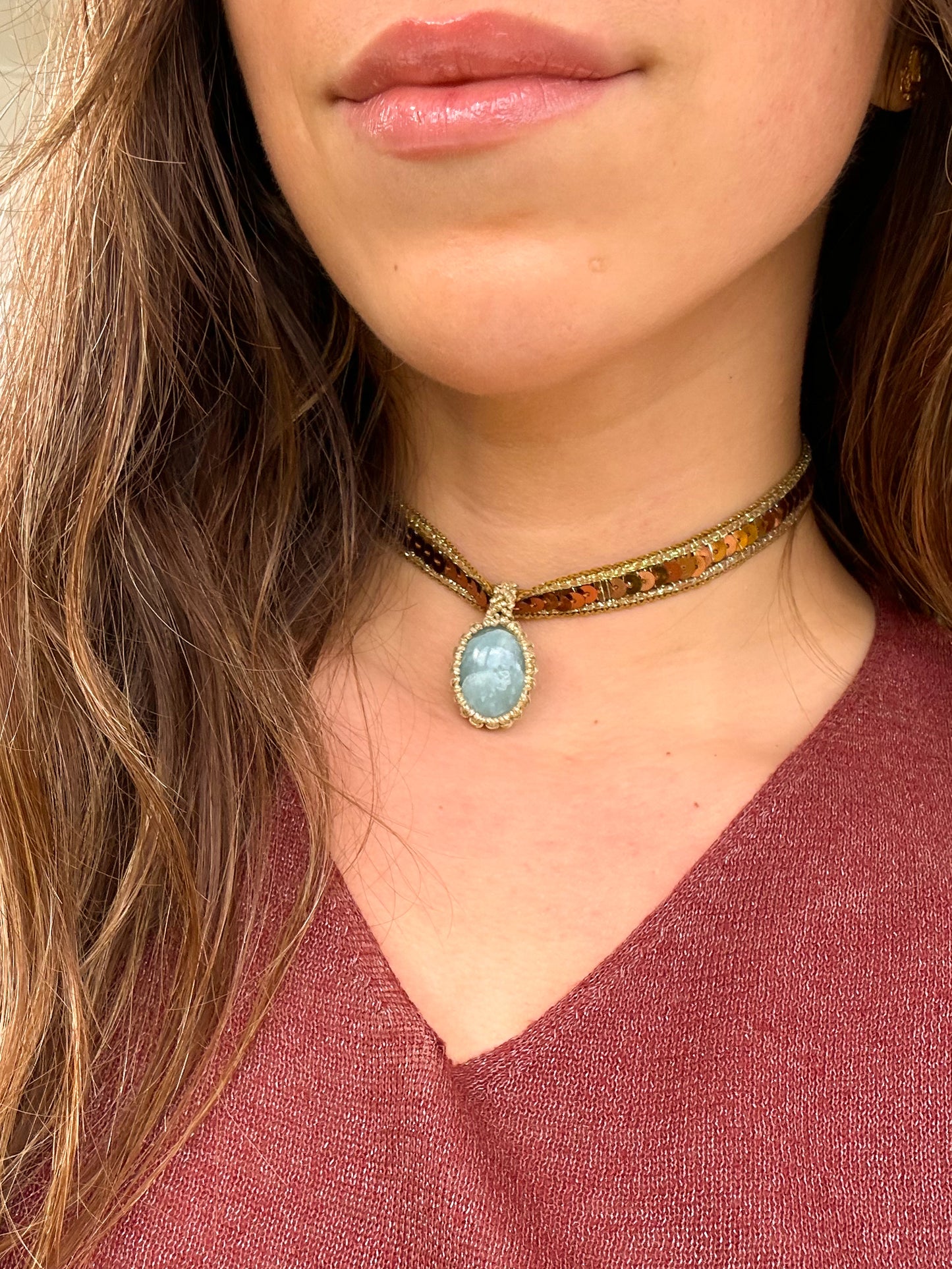 Choker Festa Aguamarina