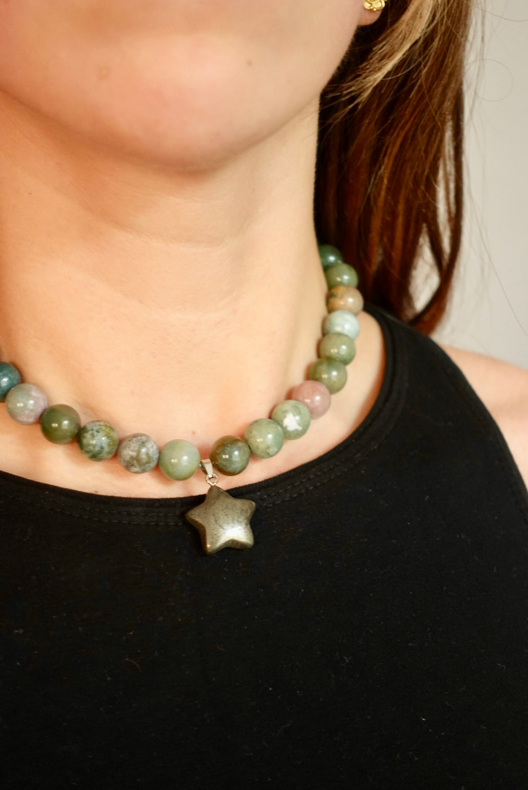 Collar Joy - Ágata India + Pirita