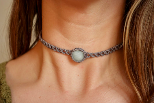 Choker Zicatela Aguamarina (gris)