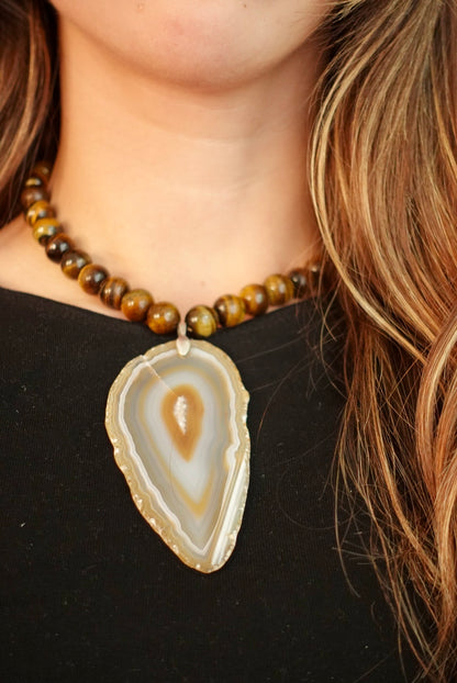Collar Joy - Ojo de Tigre + Ágata