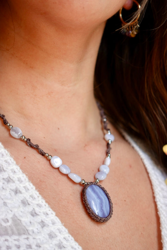 Collar Belice Agata Blue Lace (gris)