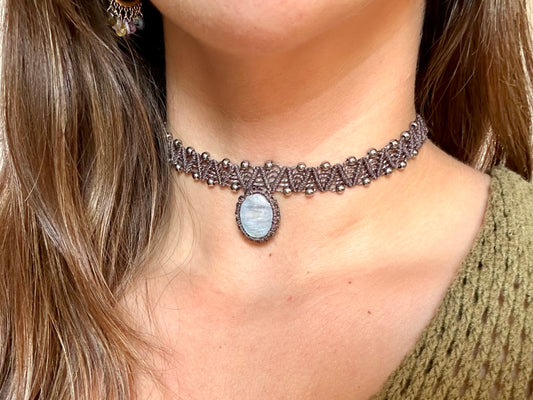 Collar Pipa Piedra Luna