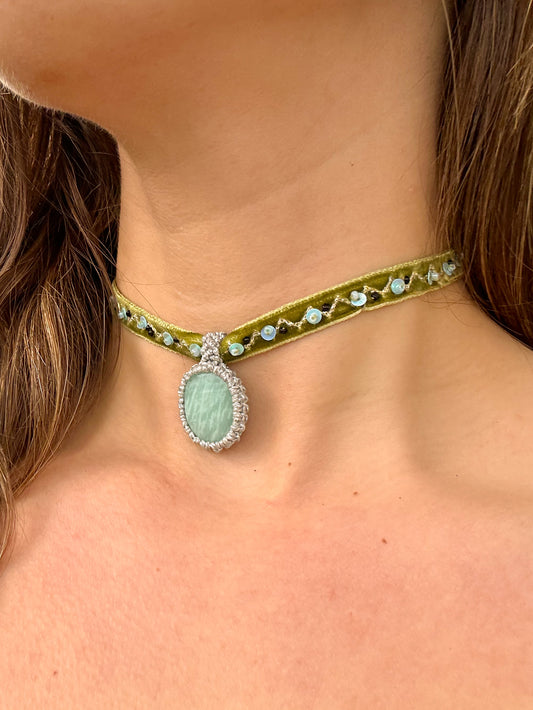 Choker Gardenia Amazonita