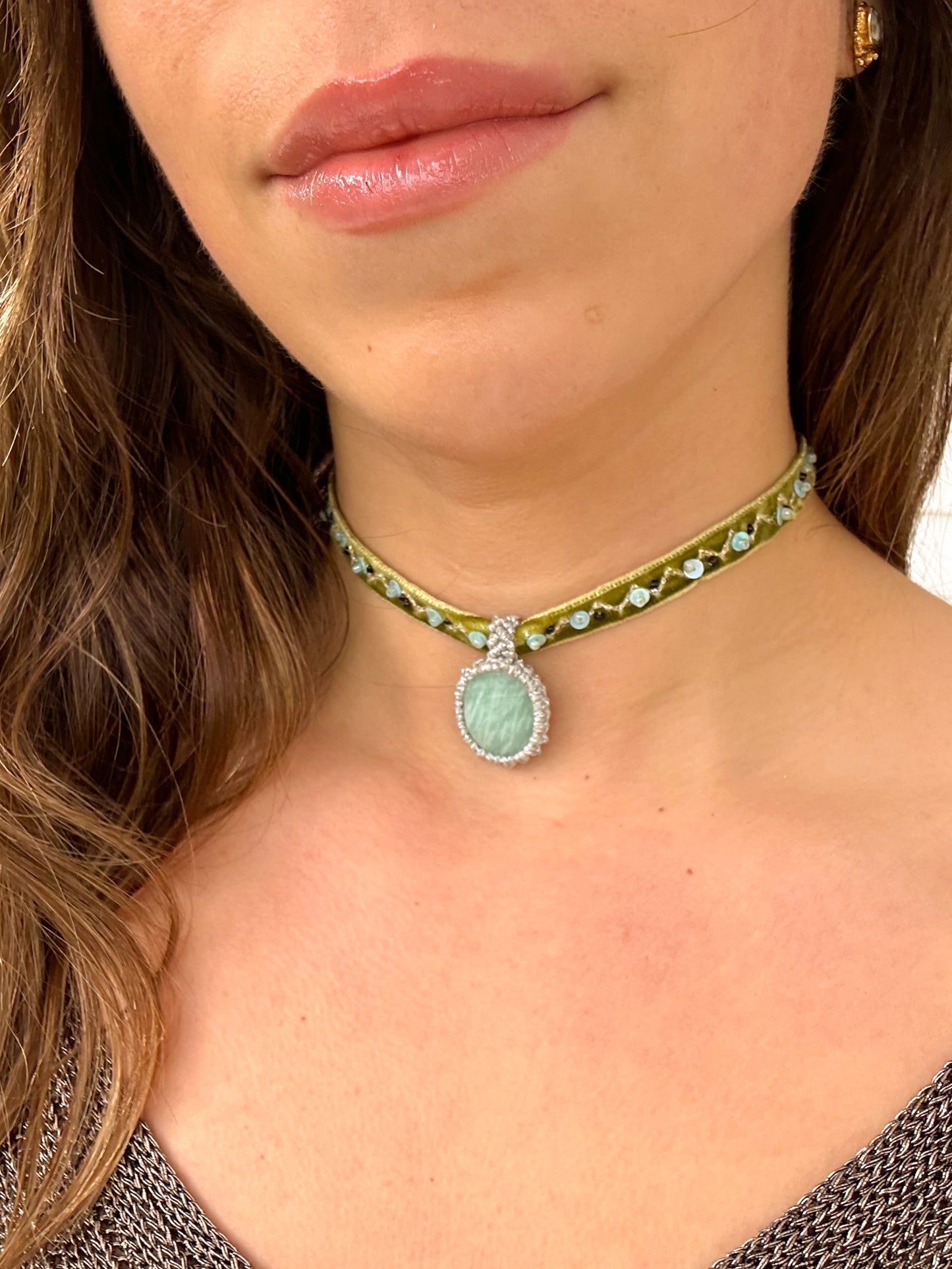 Choker Gardenia Amazonita