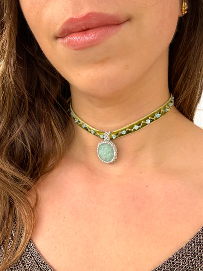 Choker Gardenia Amazonita