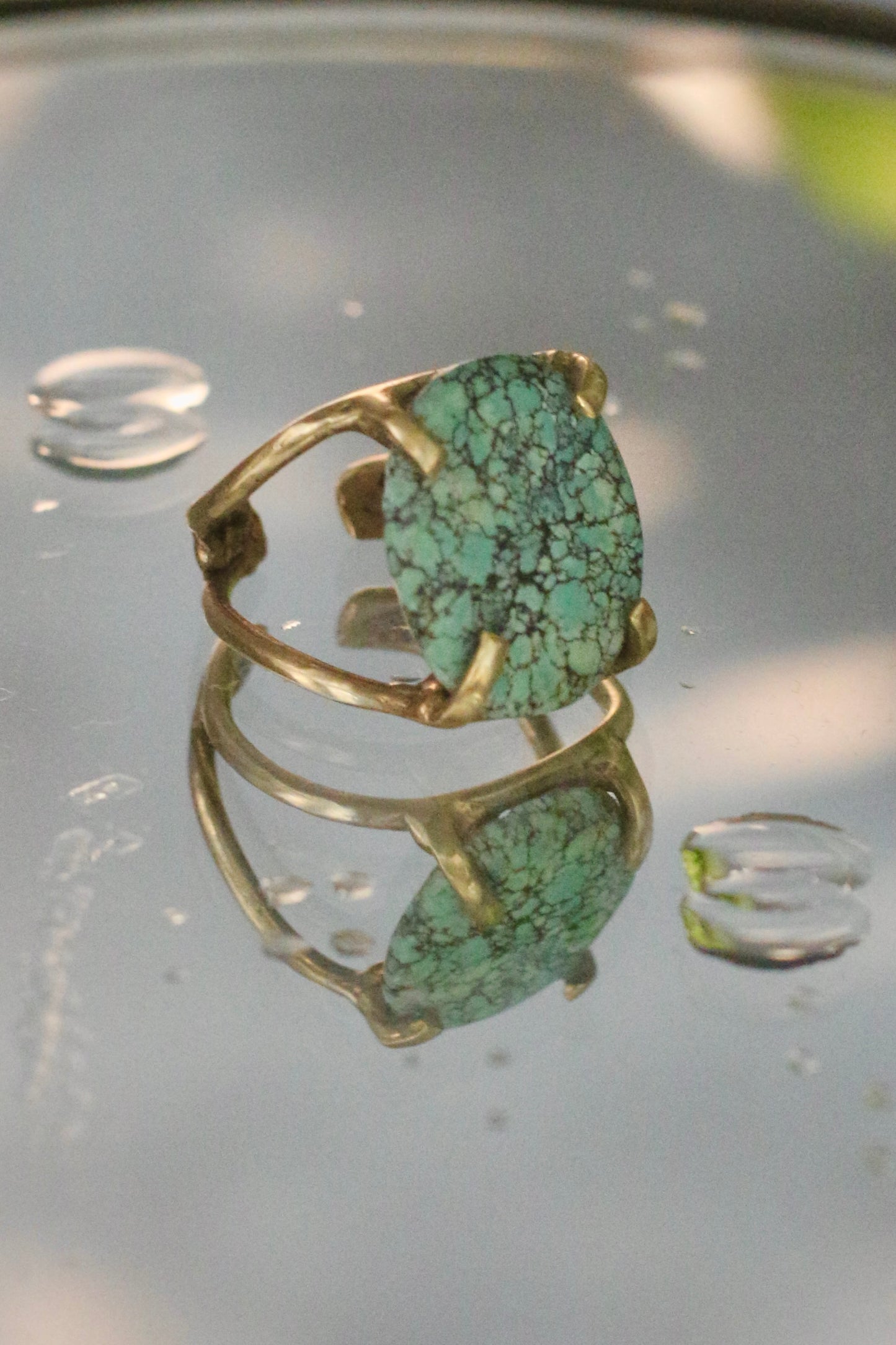 Anillo Reflejo Turquesa (Bronce)