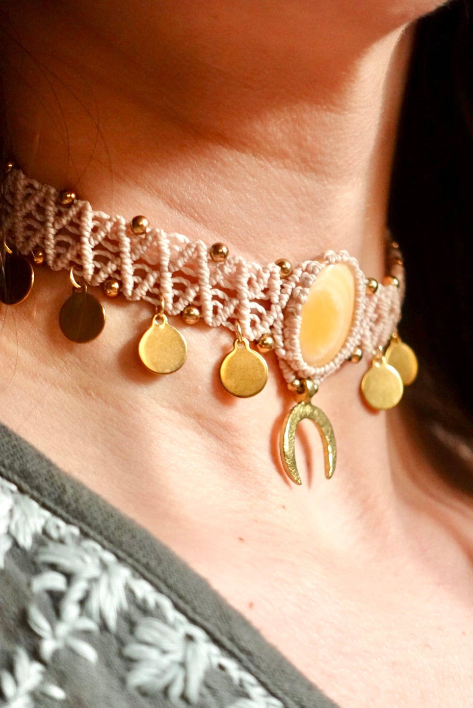 Choker Bali Luna Calcita