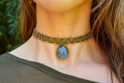 Collar Pipa Labradorita