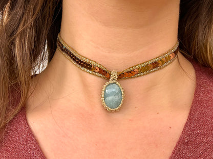Choker Festa Aguamarina