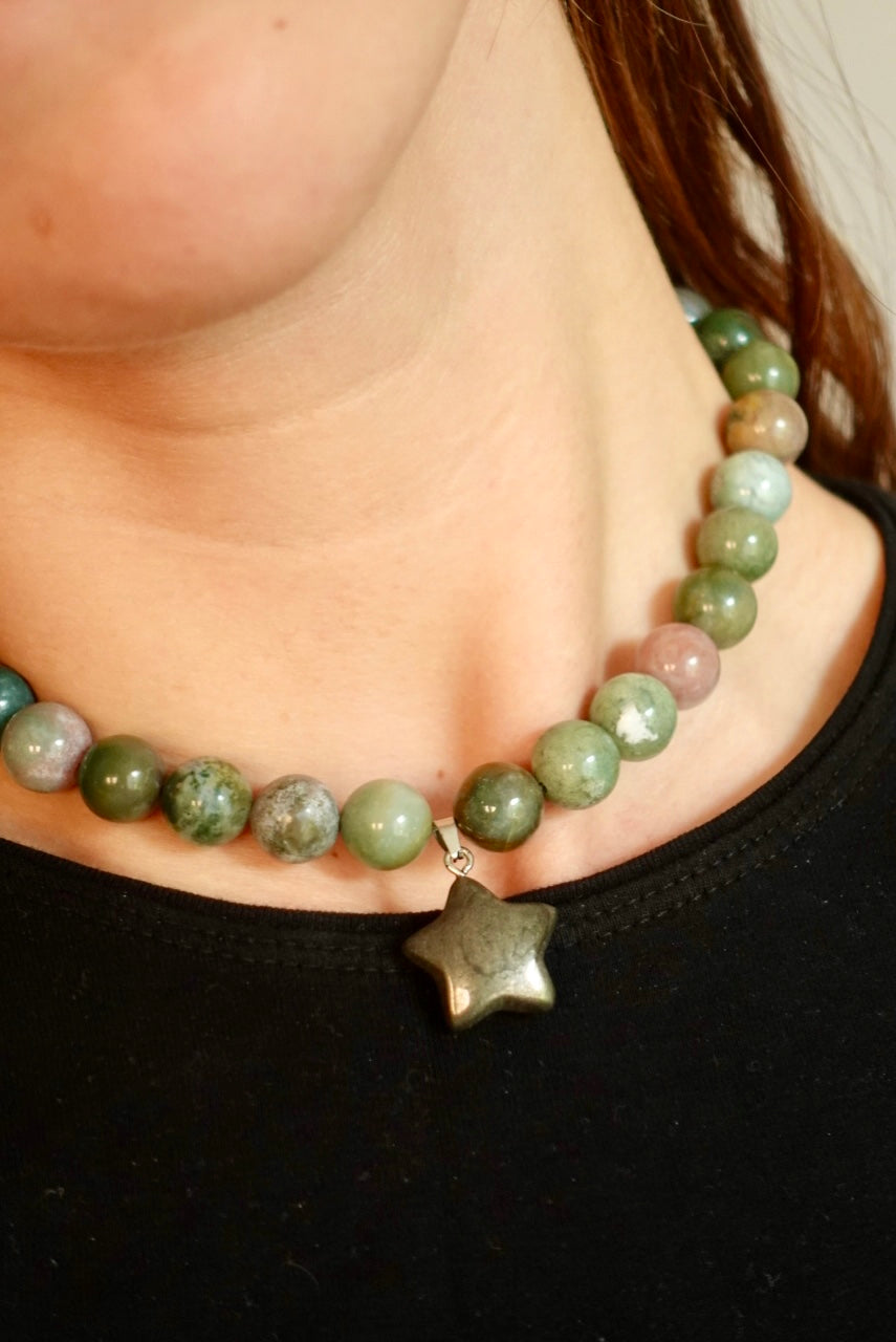 Collar Joy - Ágata India + Pirita