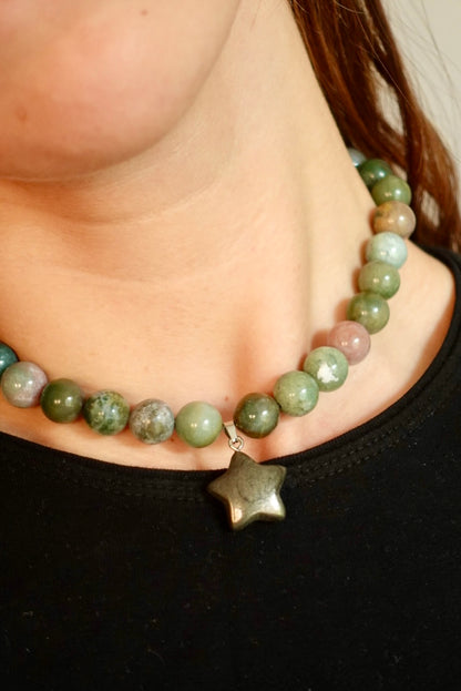 Collar Joy - Ágata India + Pirita