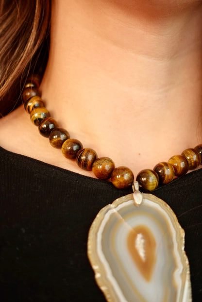 Collar Joy - Ojo de Tigre + Ágata