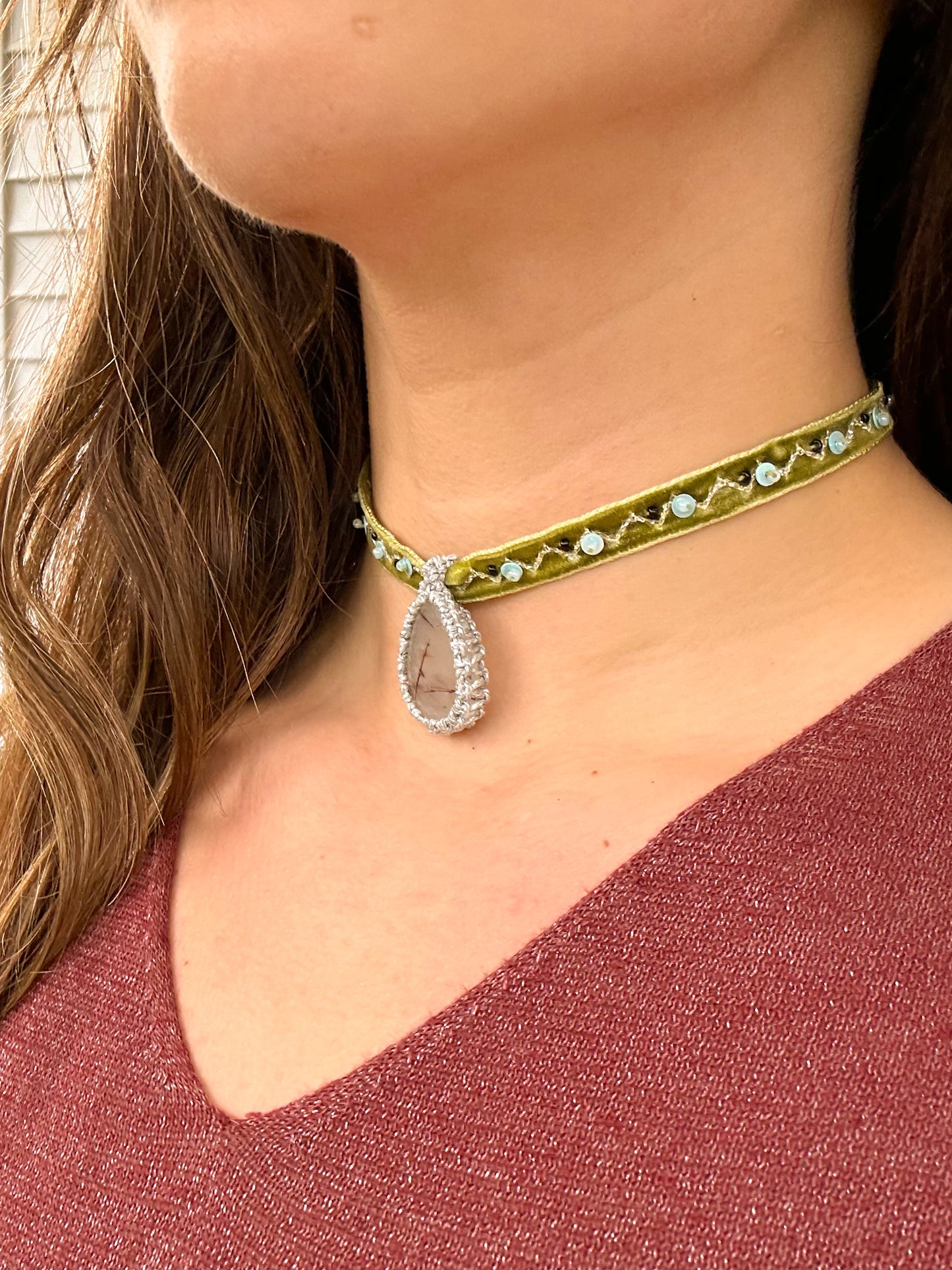 Choker Gardenia Cuarzo Rutilado