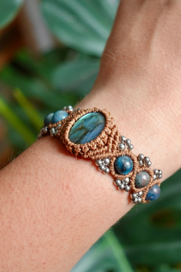 Pulsera Kenya Labradorita + Apatita