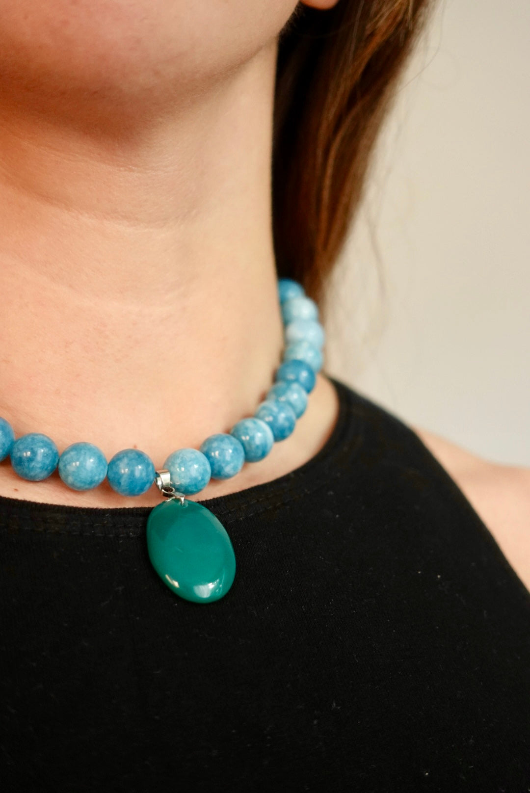 Collar Joy - Jade Azul + Onix Agua