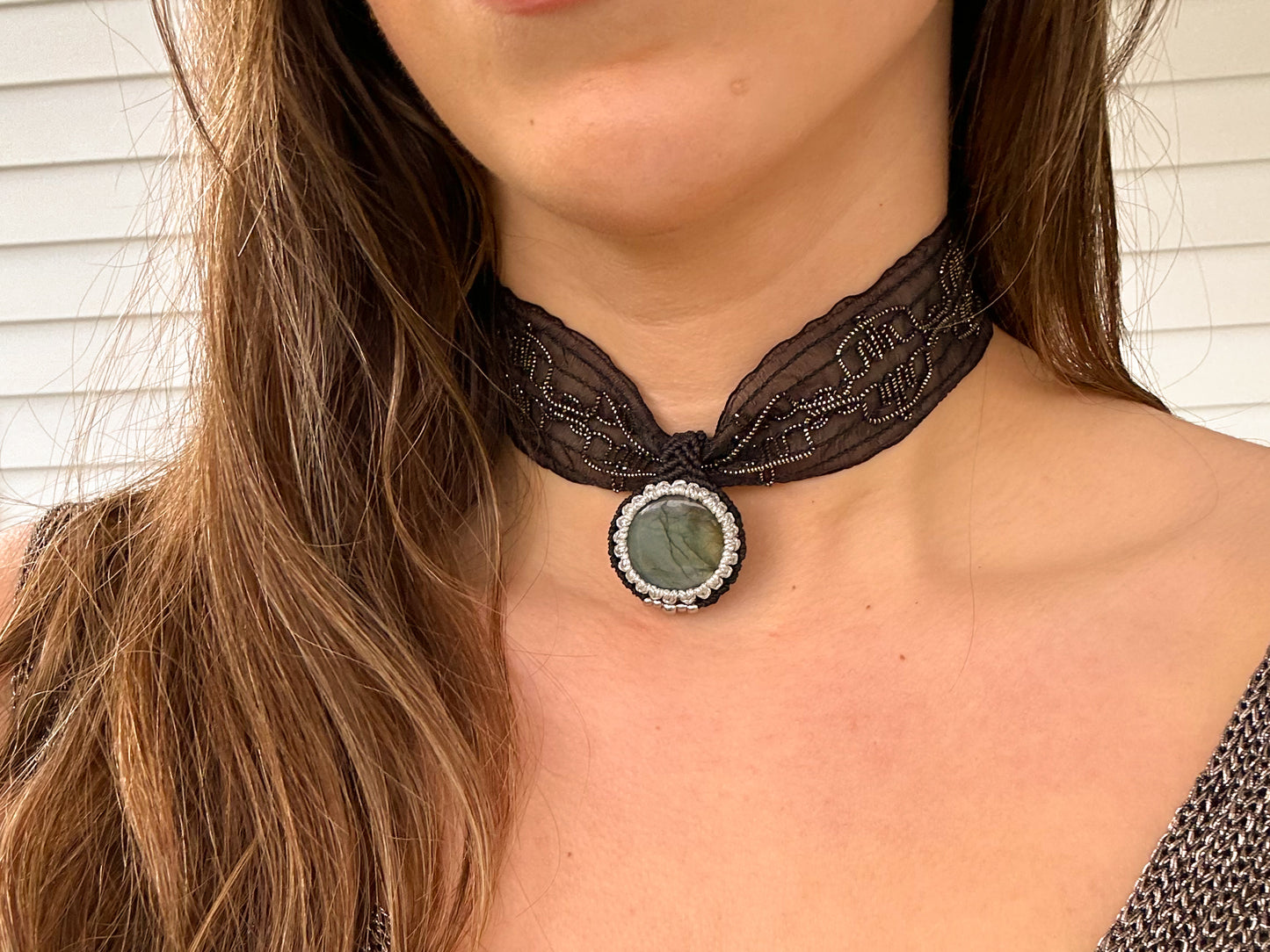 Choker Lua Labradorita