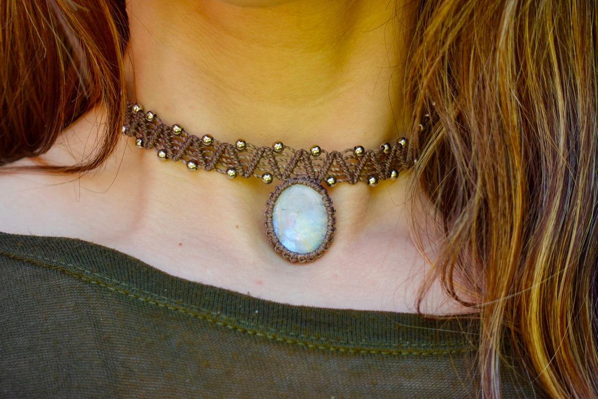 Collar Pipa Piedra Luna
