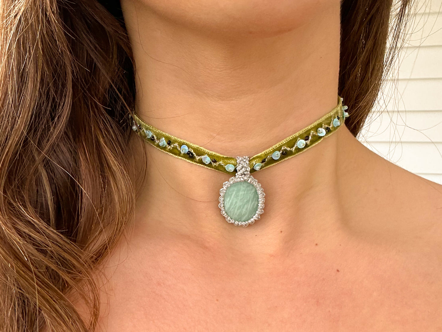 Choker Gardenia Amazonita