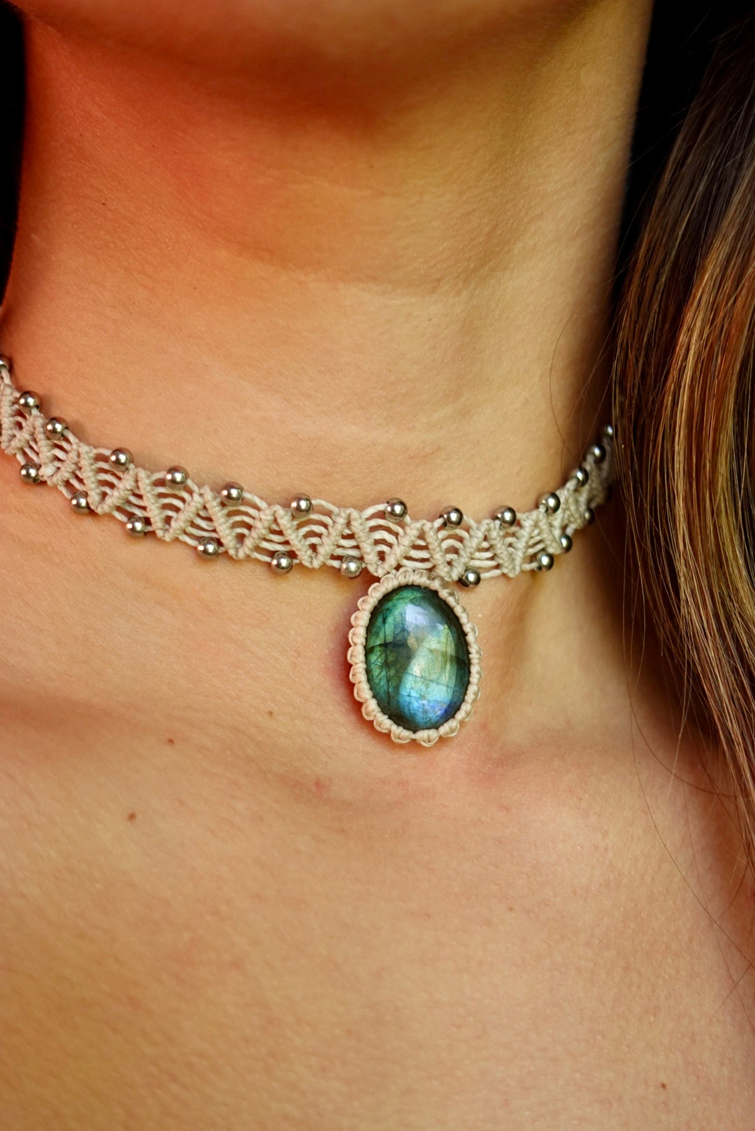 Collar Pipa Labradorita