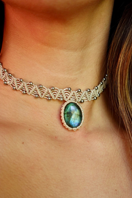 Collar Pipa Labradorita