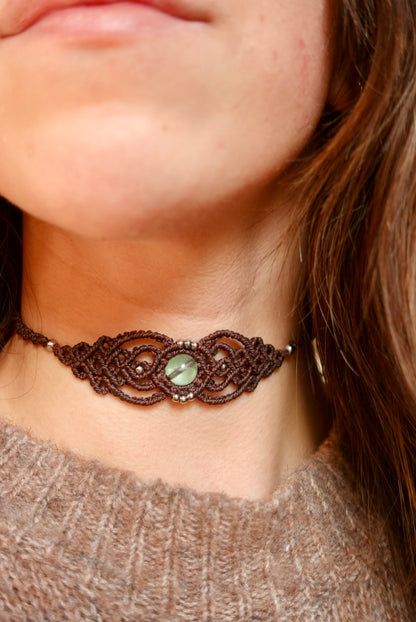 Choker/Pulsera Fluorita (cafe)