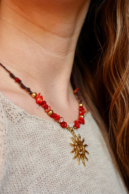 Collar Amalfi Coral Rojo