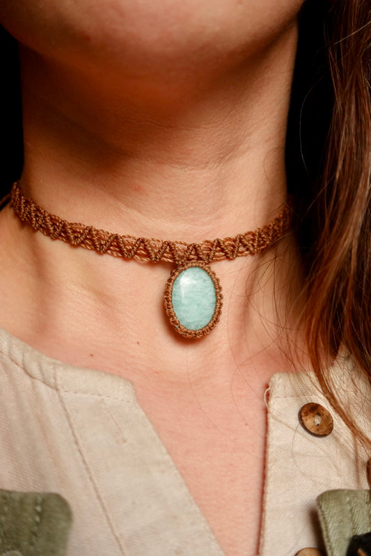 Collar Pipa Amazonita