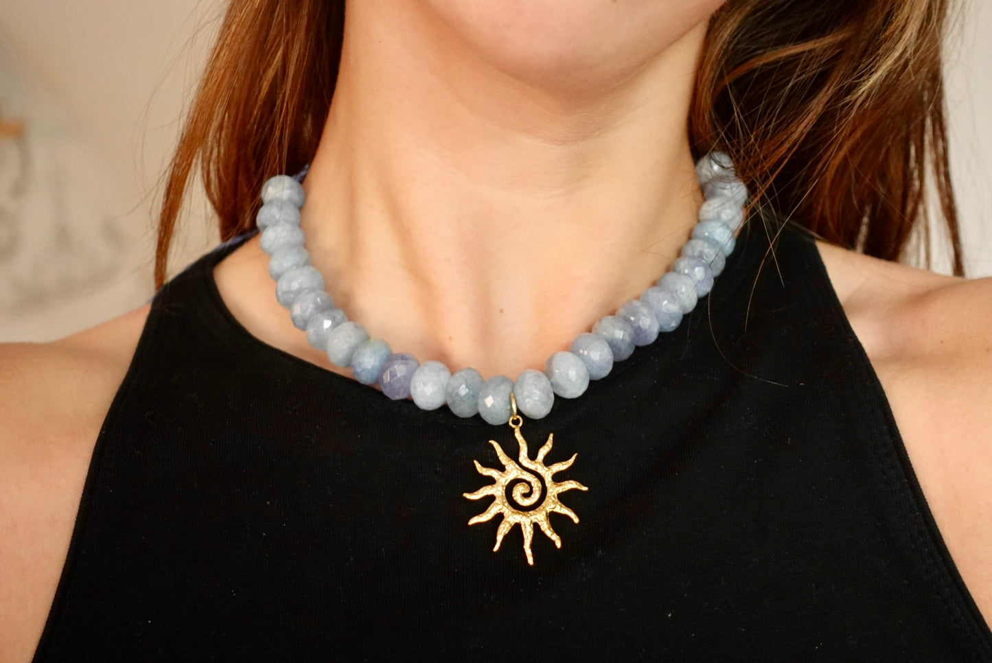 Collar Joy - Ágata Blue Lace (sol)